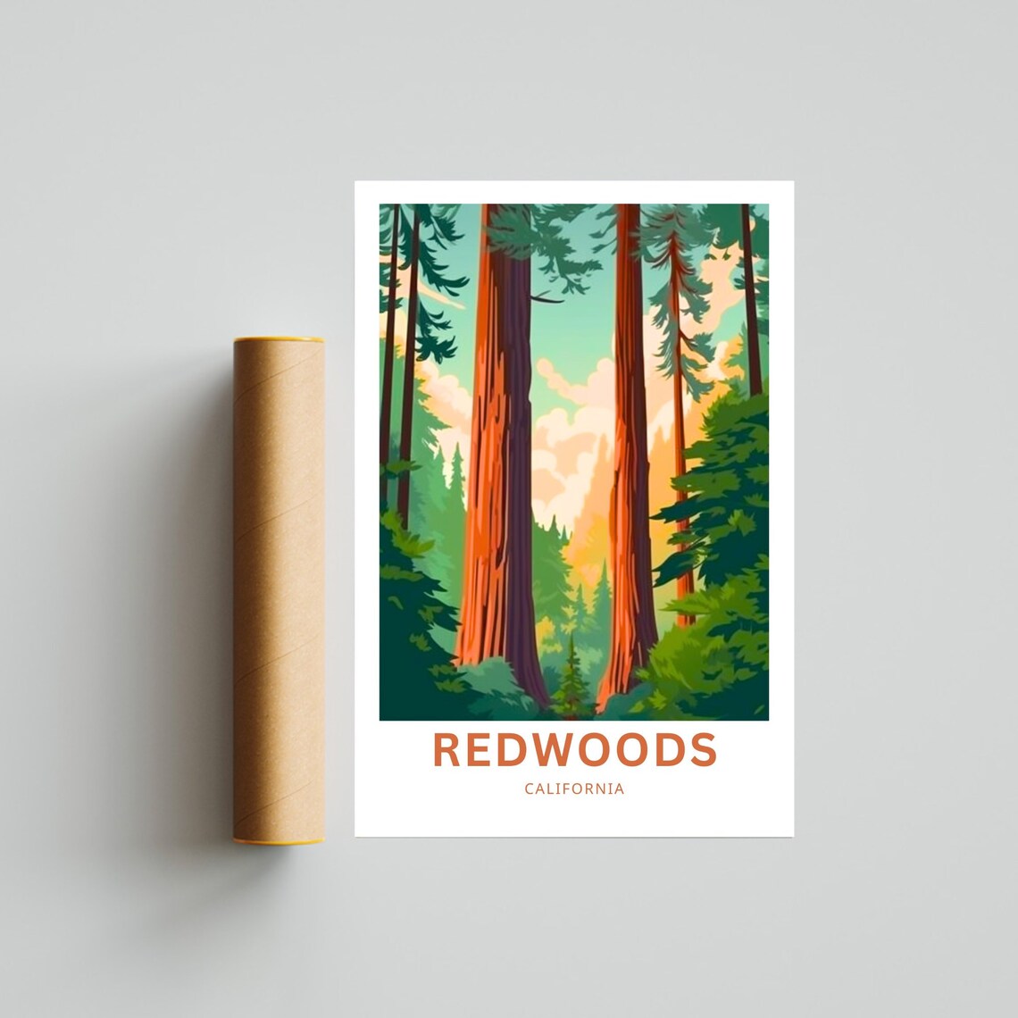 Redwoods California Personalized Travel Poster Custom Name Forest Art - Image 4