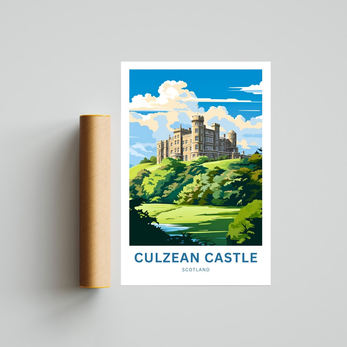Culzean Castle Scotland Hilltop Estate Lush Gardens View Poster - Image 4
