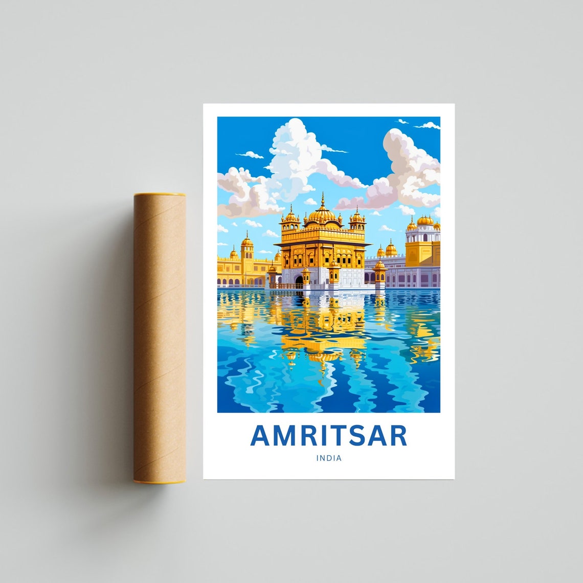 Amritsar India Golden Temple Serene Water Reflections Poster - Image 4