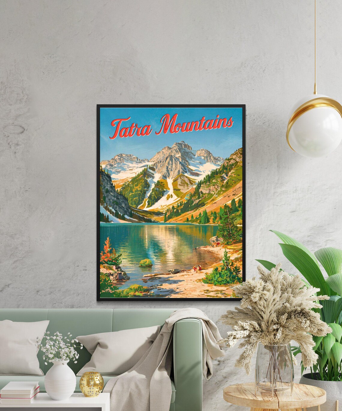 Tatra Mountains Poland Vintage Alpine Poster Snowy Peaks Lake View Art - Image 2
