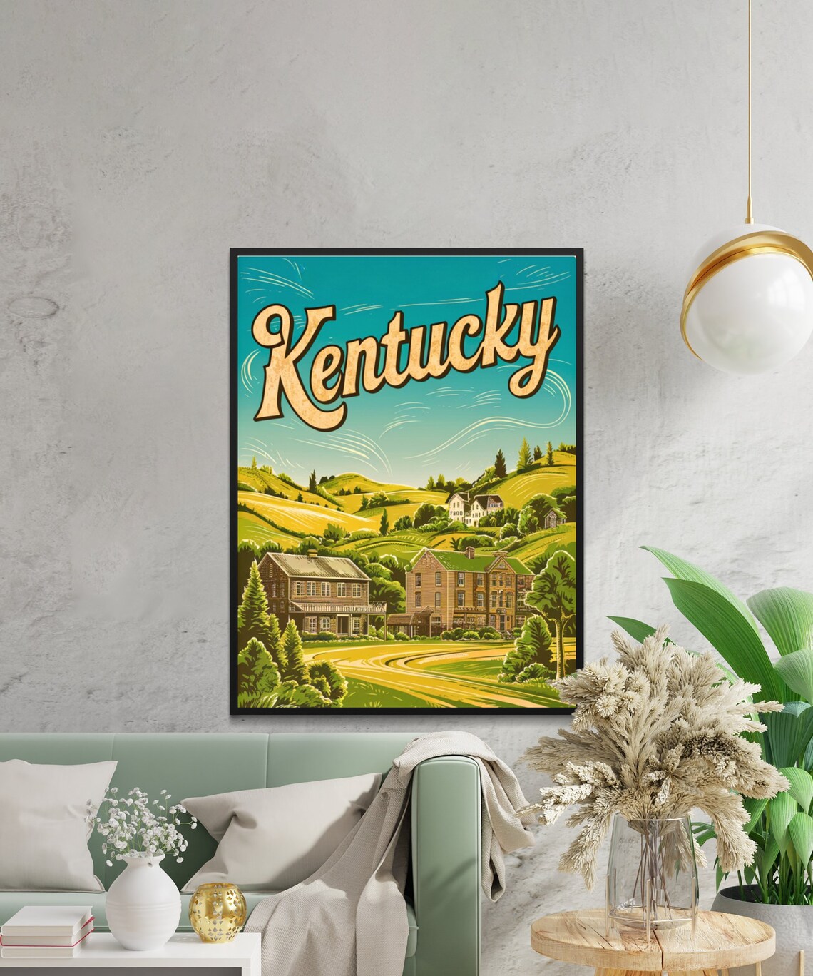 Kentucky Vintage Rolling Hills Farmhouse Countryside Charm Poster - Image 2