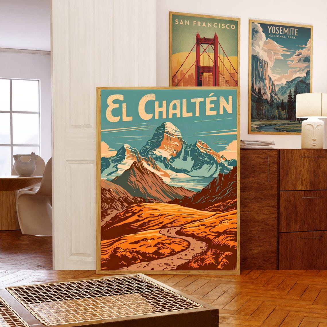 El Chaltn Vintage Travel Poster El Chalten Print Argentina Wall Art Framed Present Gift Argentina Present - Image 5
