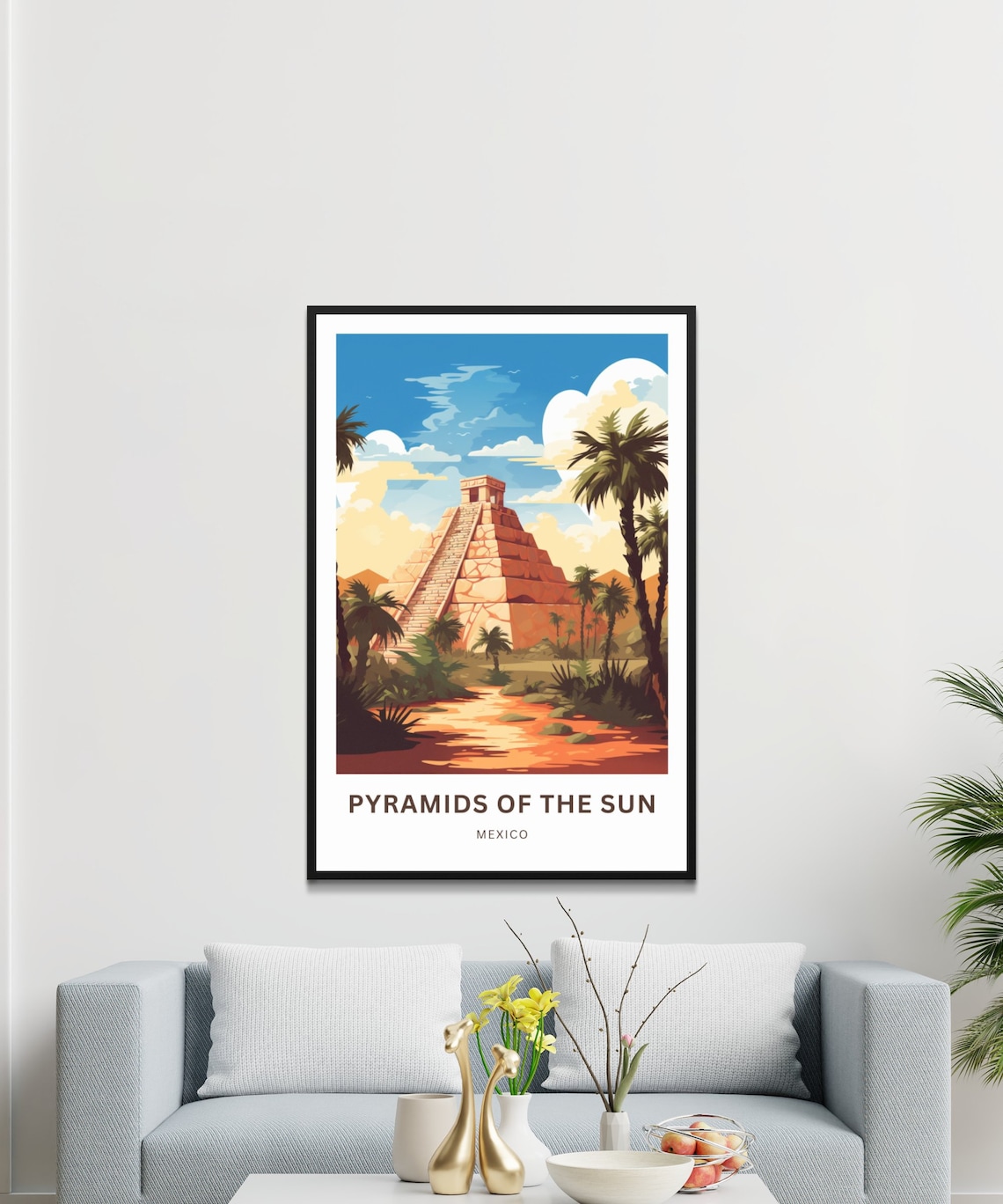 Pyramids of the Sun Mexico Desert Pyramid Ruins Travel Poster - Image 3