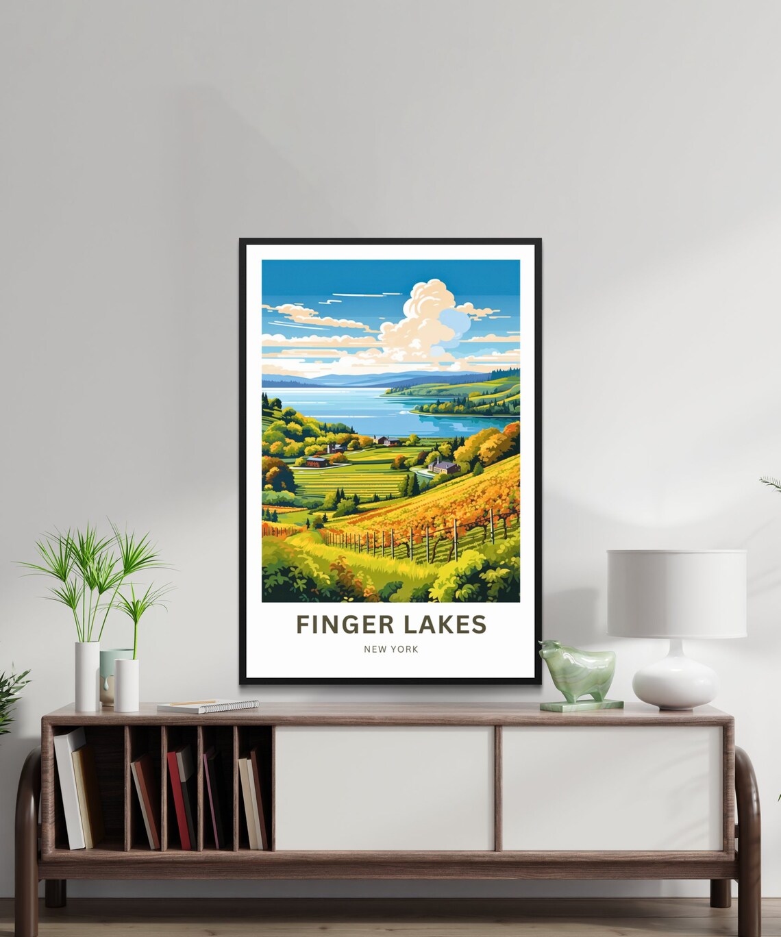 Finger Lakes Wine Vineyards New York Autumn Lake Travel Poster - Image 3