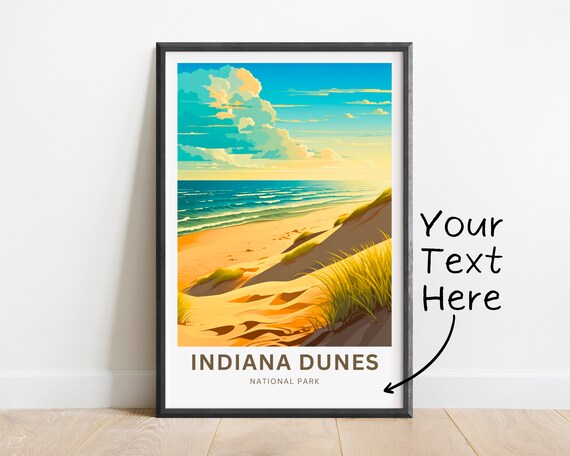 Indiana Dunes National Park Golden Beach Personalized Poster