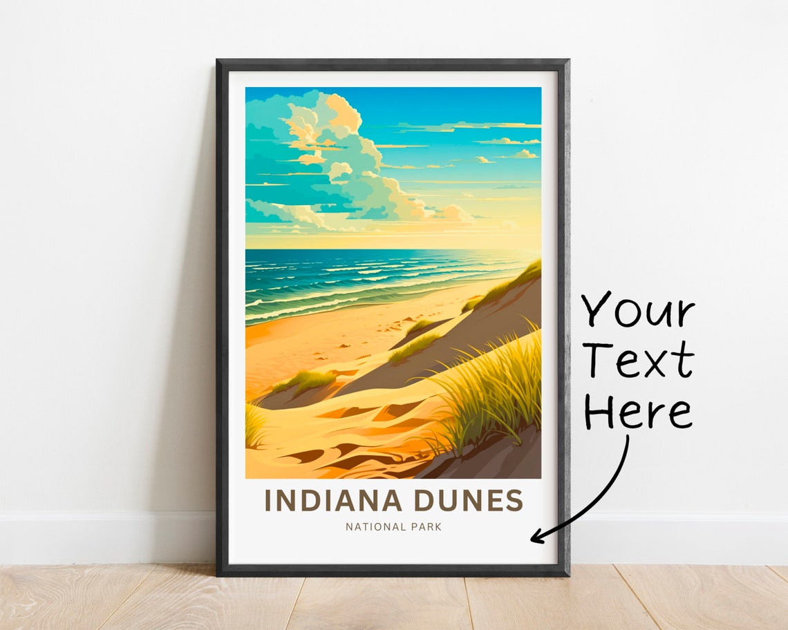 Indiana Dunes National Park Golden Beach Personalized Poster