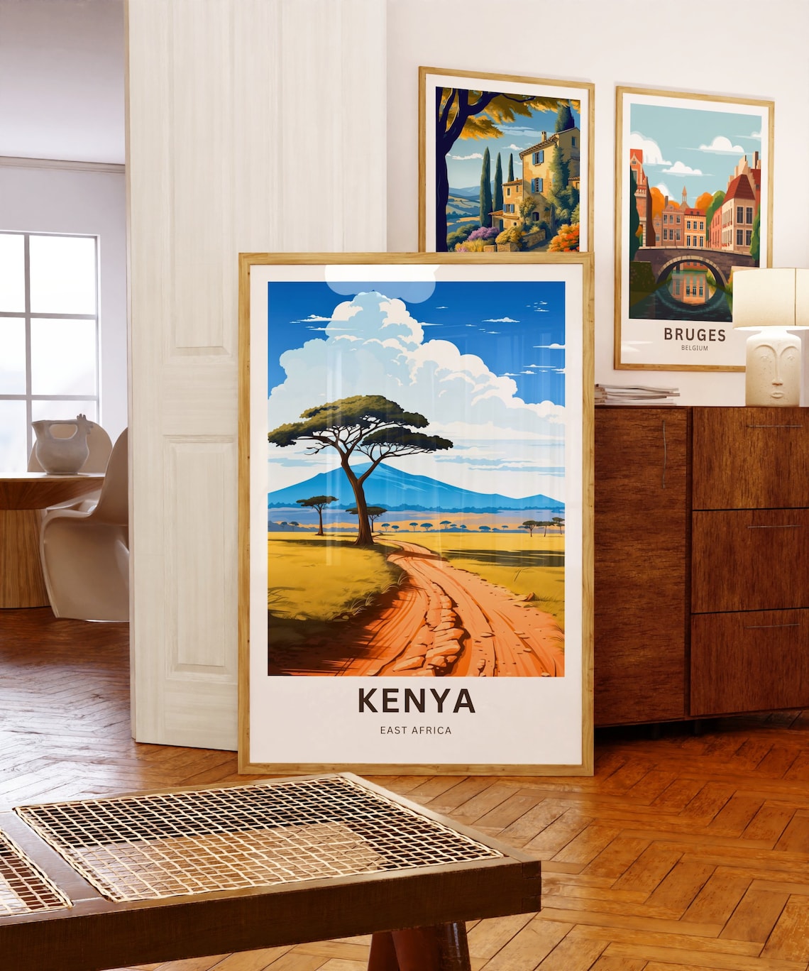 Kenya East Africa Red Road Savanna Personalized Safari Poster - Image 5