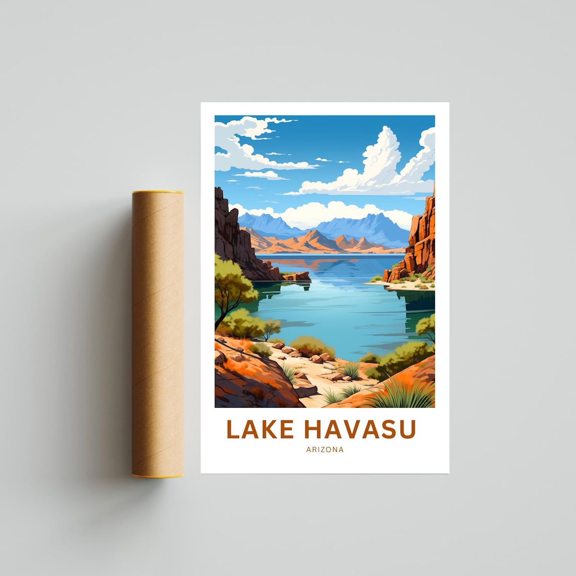 Lake Havasu Arizona Desert Canyon Gorge Vintage Travel Poster - Image 4