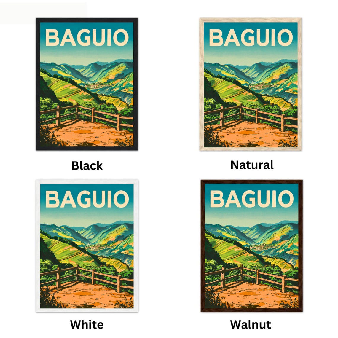 Baguio City Philippines Mountain Terraces Overlook Vintage Poster - Image 4
