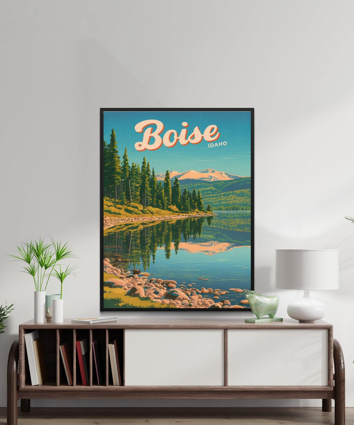 Boise Idaho Alpine Lake Pine Forest Mountain Reflection Poster - Image 4