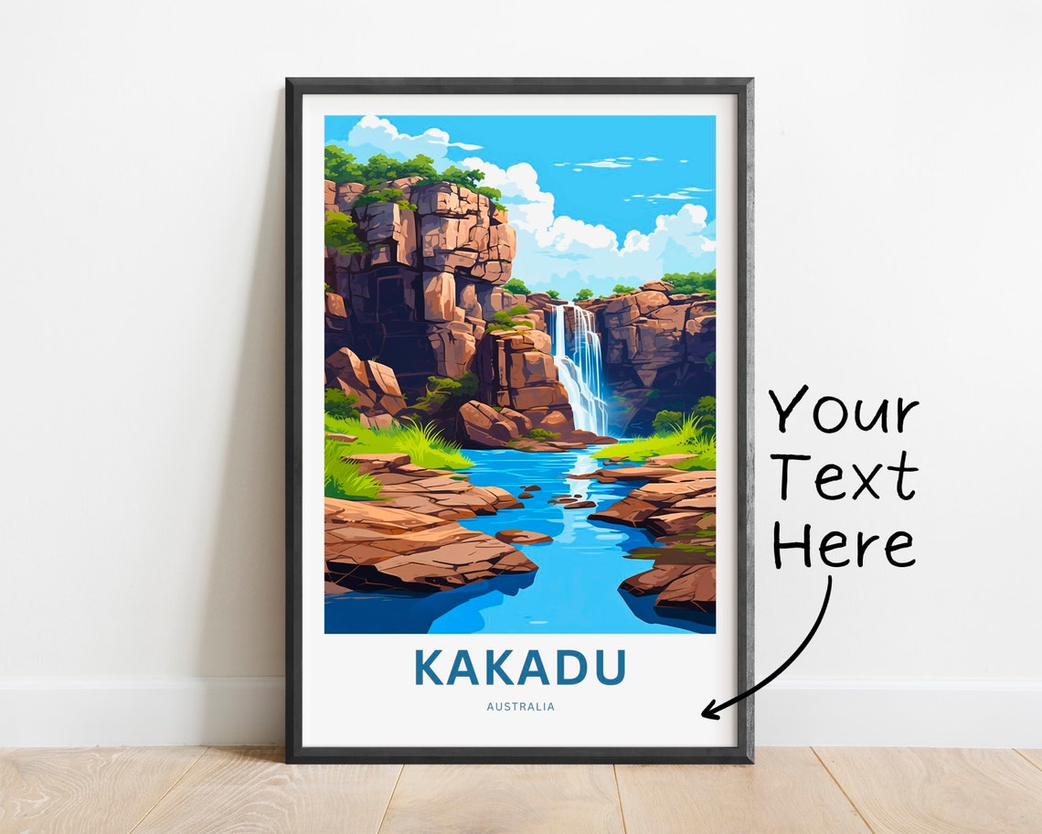 Kakadu National Park Waterfall Gorge Custom Travel Poster Australia