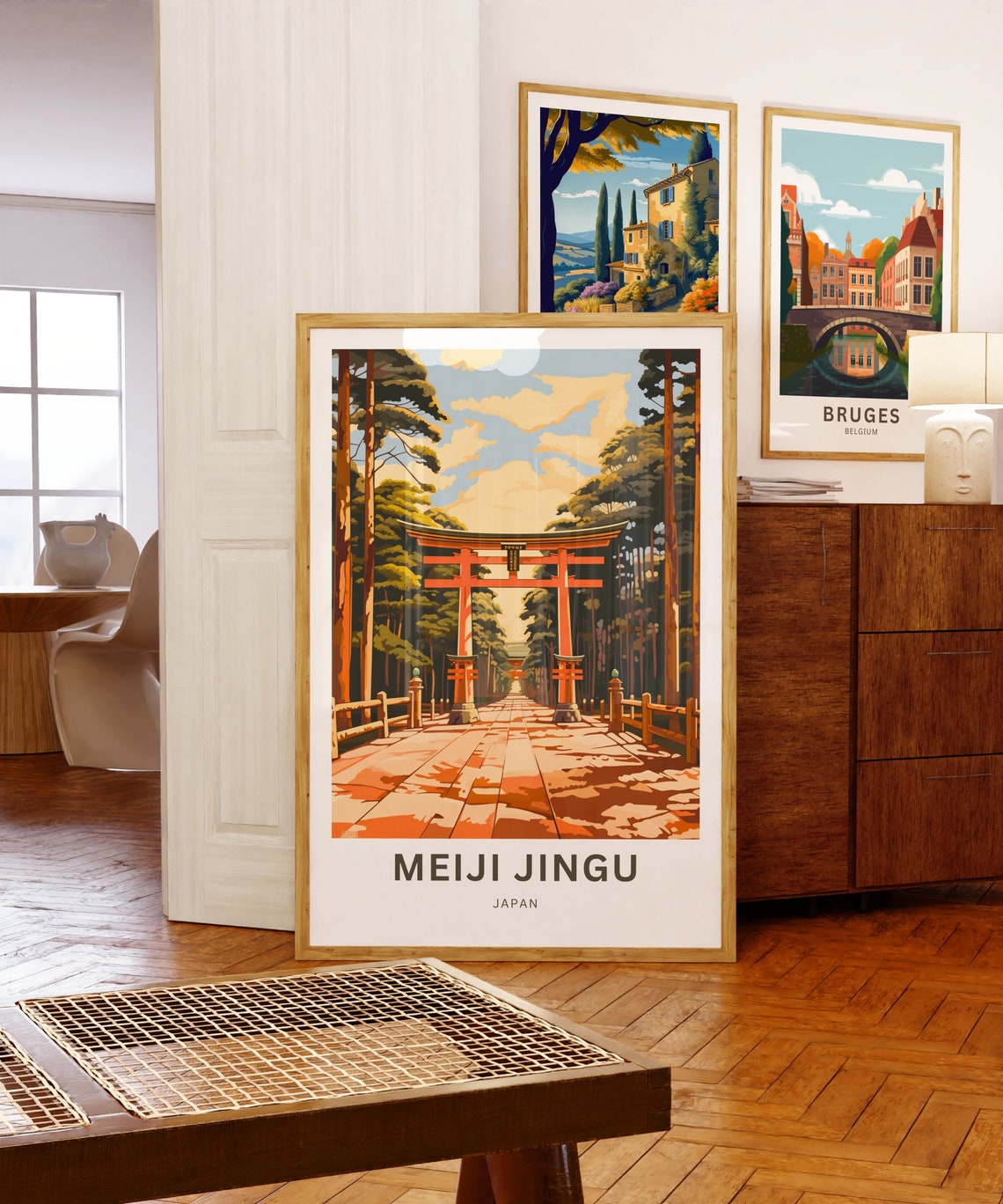 Meiji Jingu Japan Forest Torii Gate Stone Path Travel Poster - Image 5