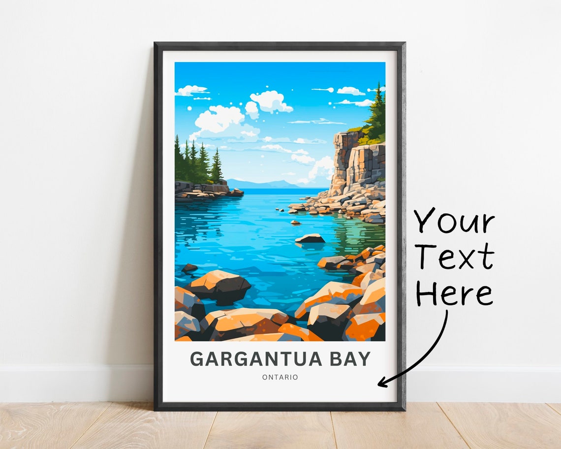 Gargantua Bay Ontario Rocky Shore Personalized Lake Art Poster