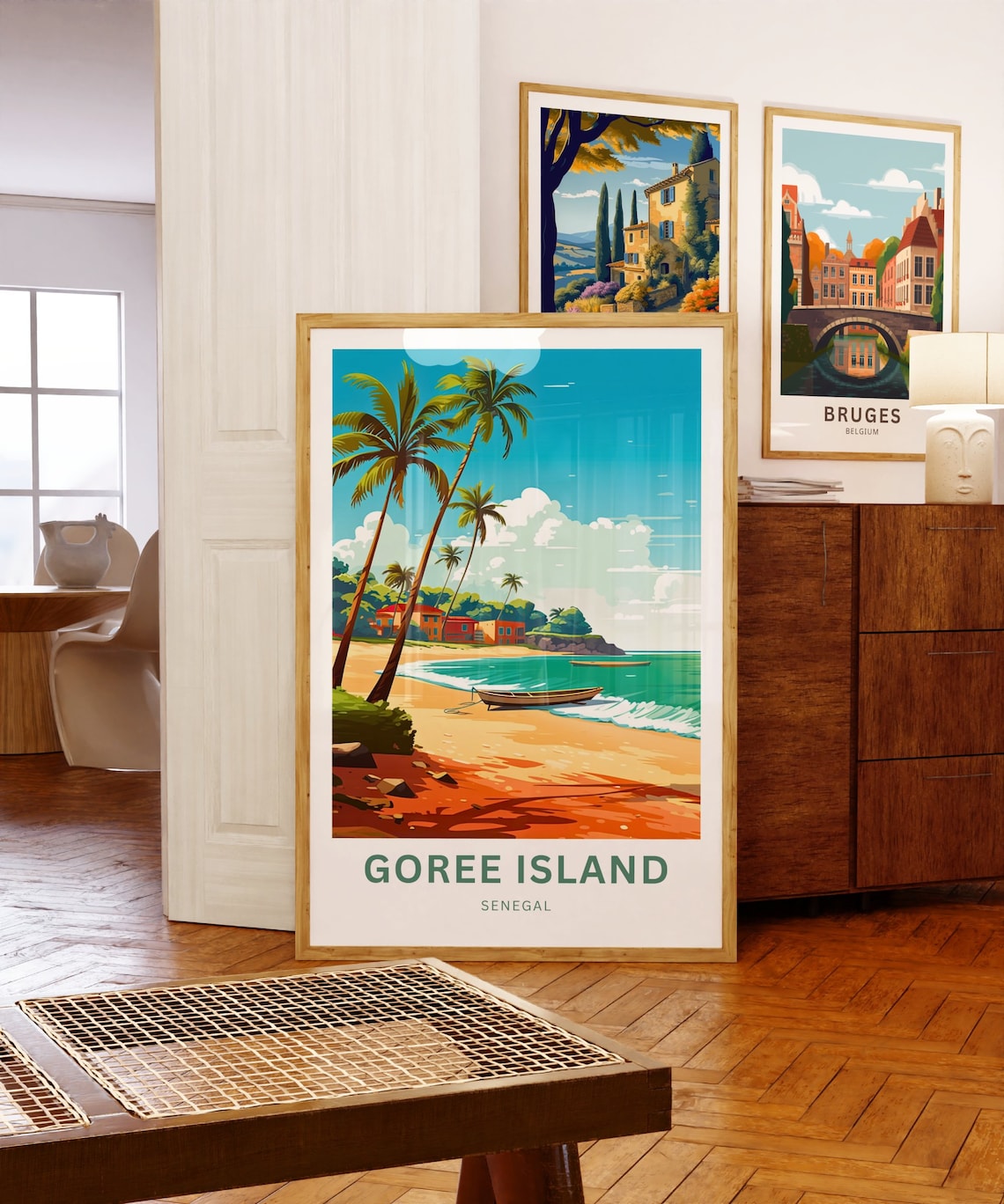 Goree Island Senegal Palm Beach Fishing Boat Vintage Travel Poster - Image 5