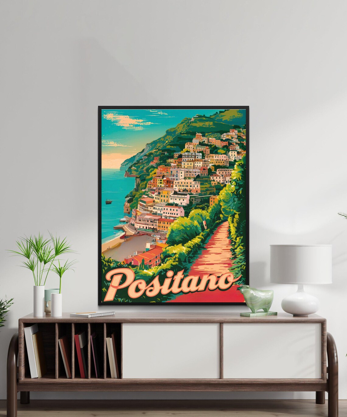 Positano Italy Amalfi Coast Cliffside Town Vintage Travel Poster - Image 2