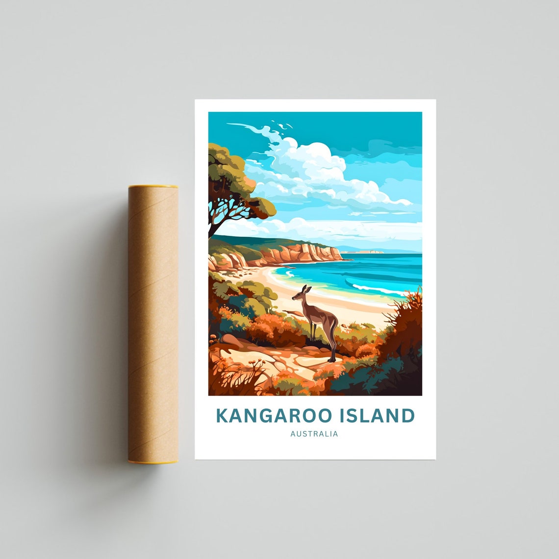 Personalized Kangaroo Island Travel Print Kangaroo Island Poster Australia Wall Art Framed Present Gift Australia Present - Image 4
