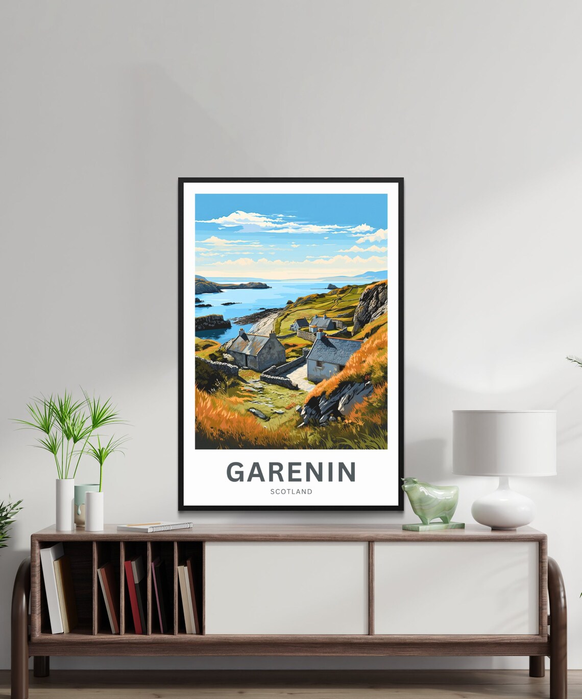 Garenin Scotland Stone Crofts Headland Bay View Travel Poster - Image 2