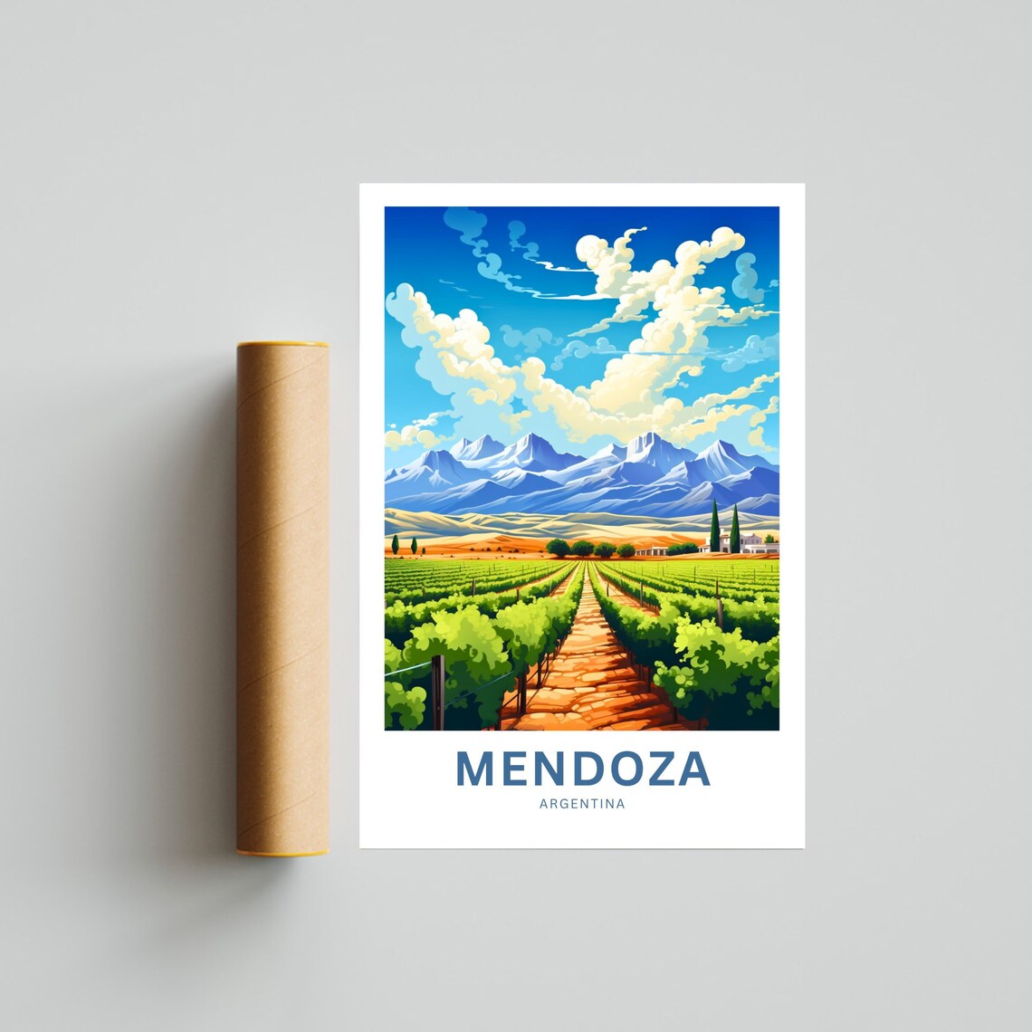 Mendoza Argentina Wine Estate Andes Vista Personalized Poster - Image 4