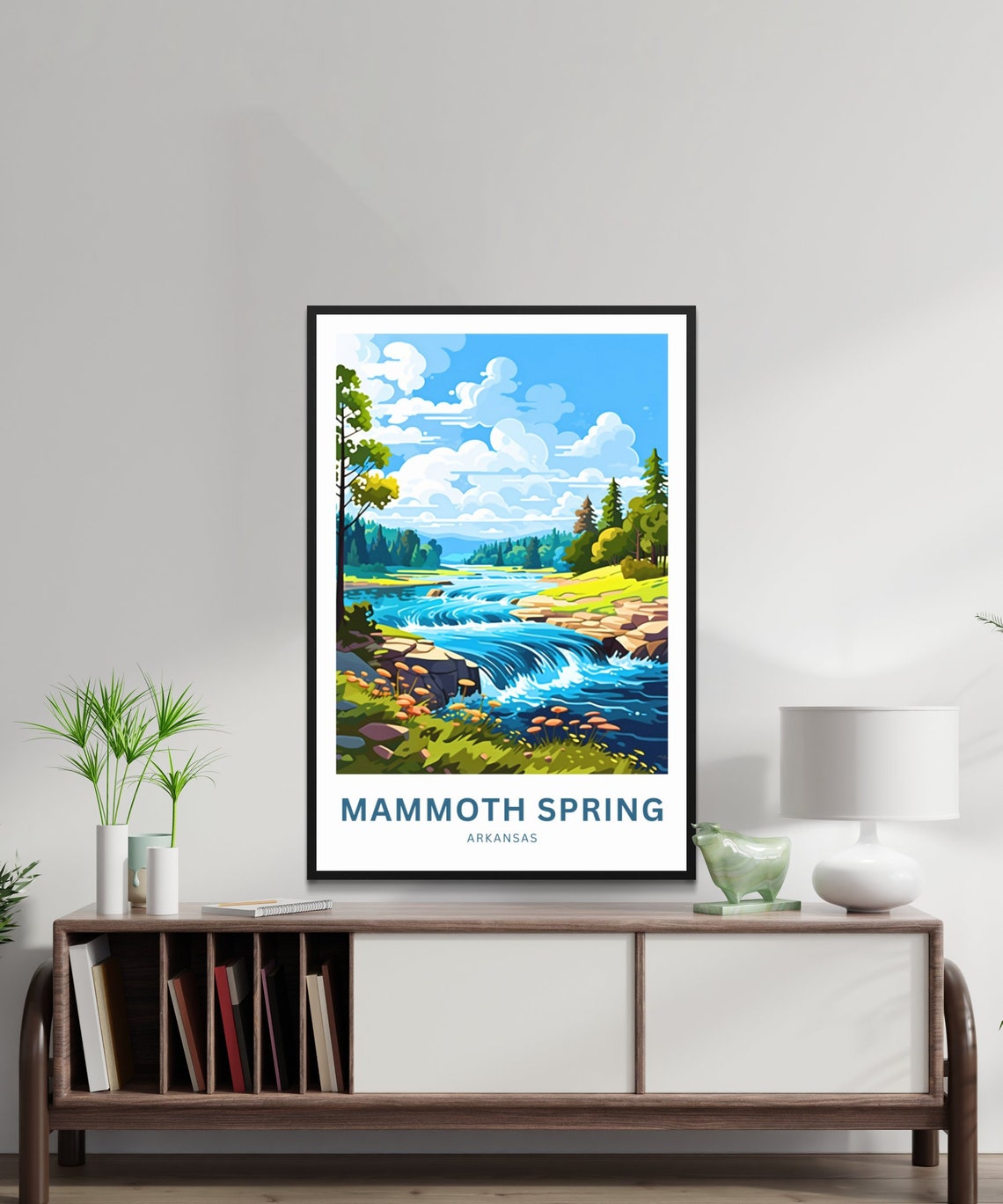 Mammoth Spring Arkansas Waterfall River Custom Travel Poster - Image 2