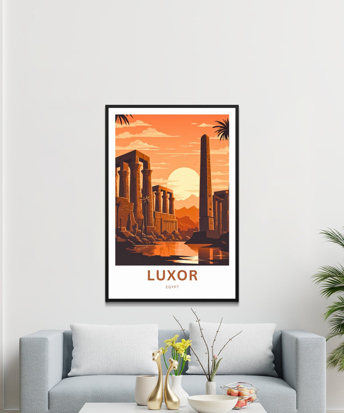 Luxor Egypt Temple Columns and Obelisk Reflecting at Sunset Poster - Image 3