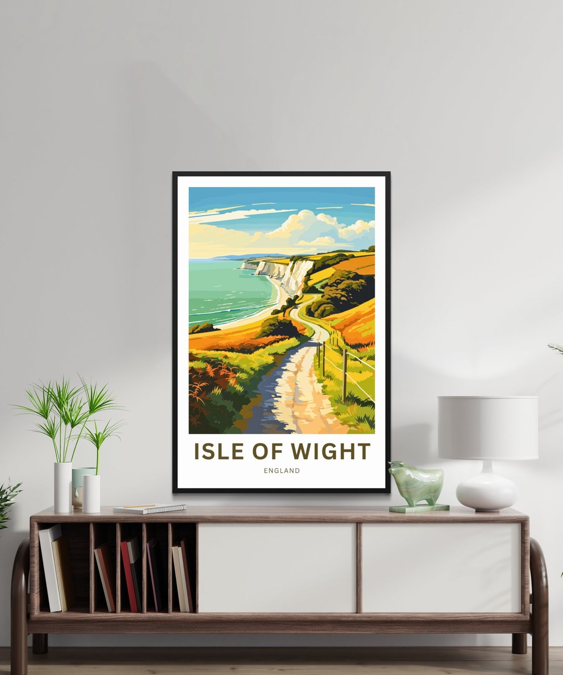 Isle of Wight England Golden Fields Coastal Walk Travel Poster - Image 2