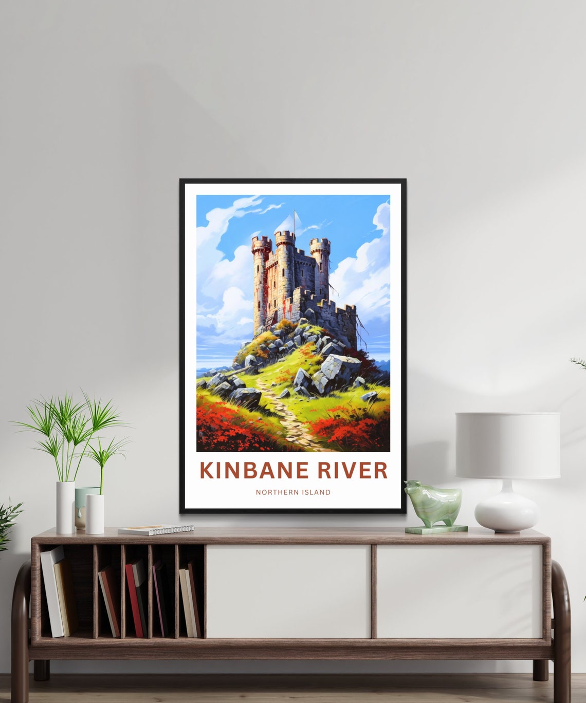 Personalized Kinbane River Castle Custom Text Ireland Poster - Image 2