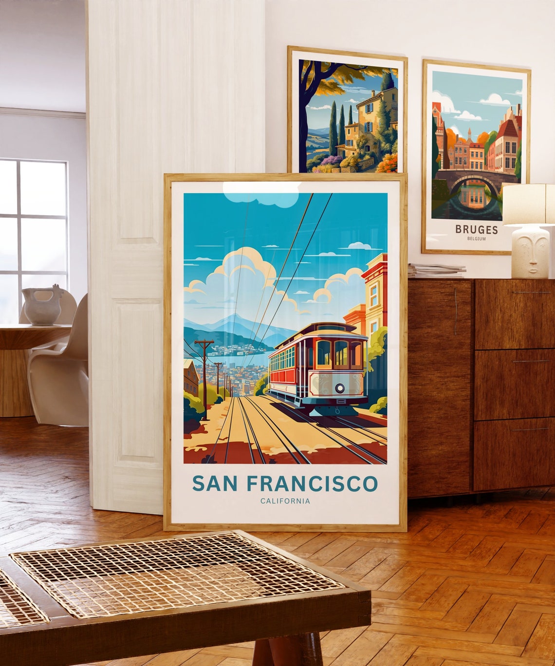 San Francisco California Cable Car Personalized Custom Text Poster - Image 5