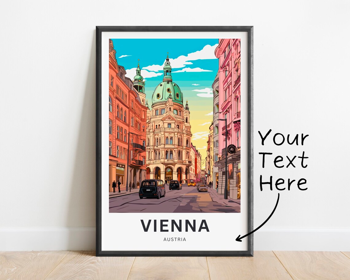 Personalized Vienna Austria Baroque Church Dome Custom Travel Poster
