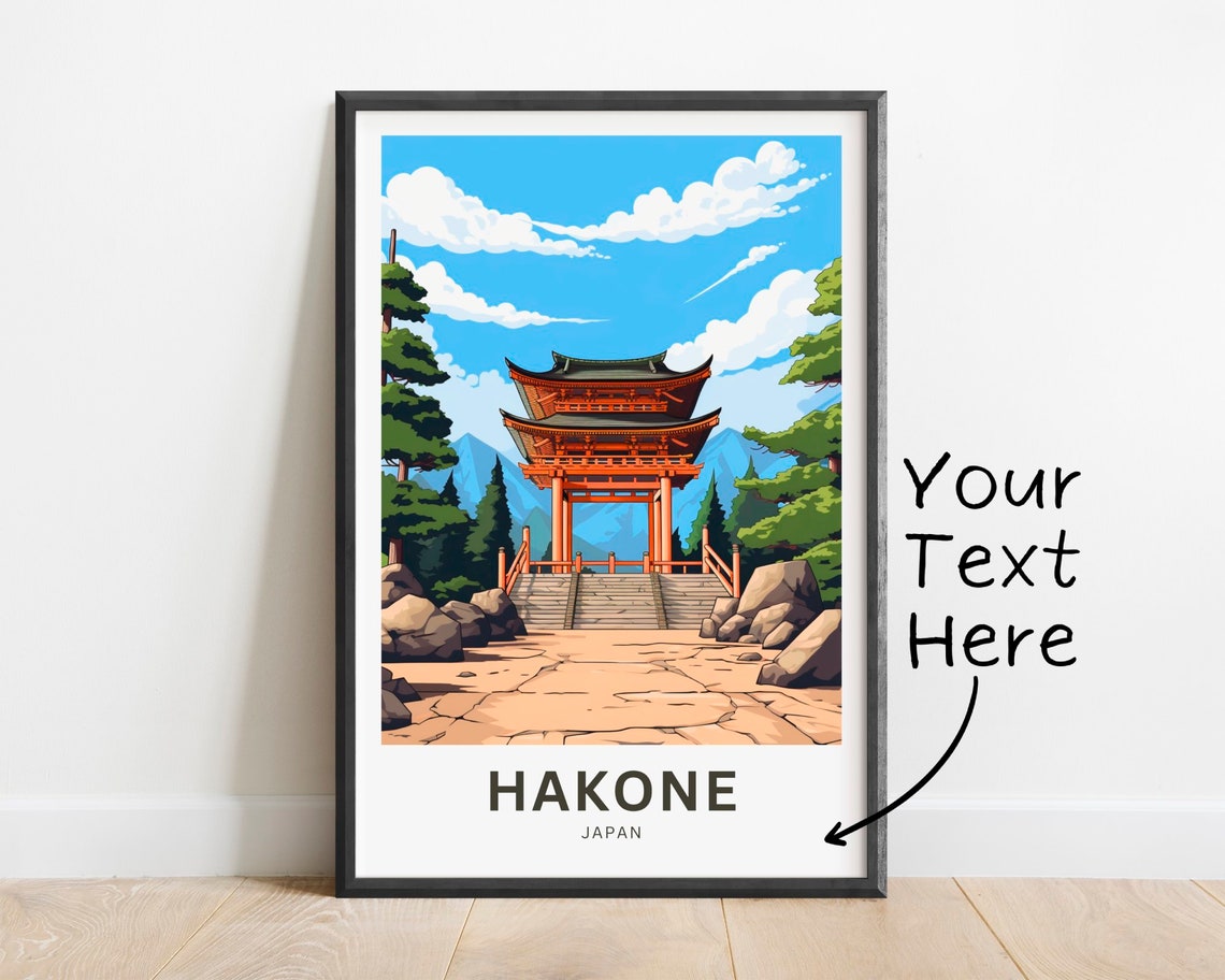 Hakone Japan Red Temple Gate Mountain View Personalized Poster