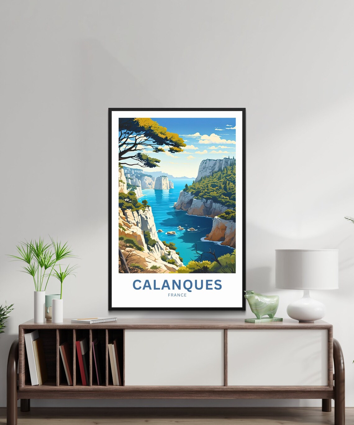 Personalized Calanques France Azure Sea Rock Cliffs Travel Poster - Image 3