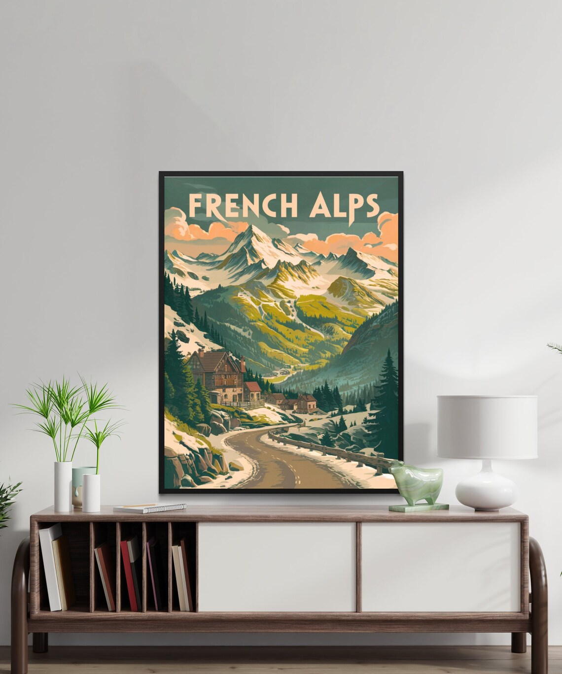 French Alps Vintage Travel Print French Alps Vintage Poster France Wall Art Framed Present Gift France Present - Image 3