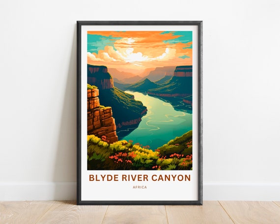 Blyde River Canyon Travel Print Blyde River Canyon Poster Africa Wall Art Framed Present Gift Africa Present Custom Text Personalized