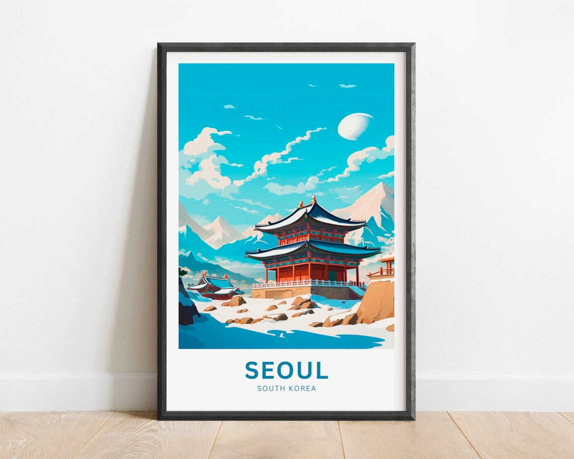 Personalized Seoul South Korea Winter Palace Snow Travel Poster