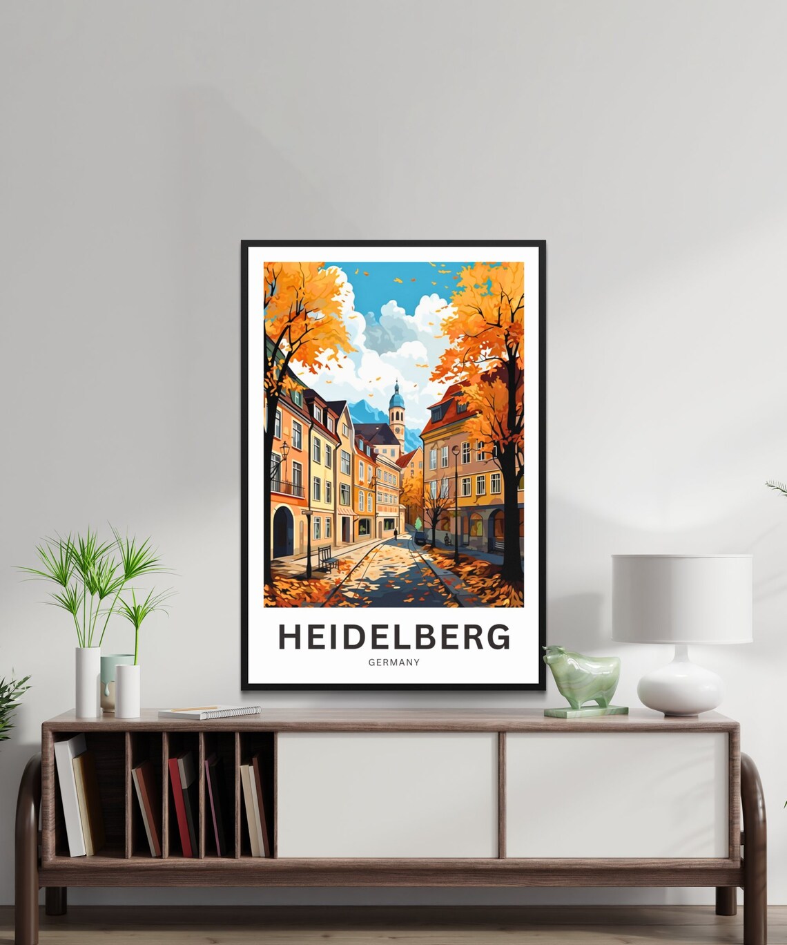 Heidelberg Germany Autumn Street Vintage Travel Poster Town Gift - Image 2