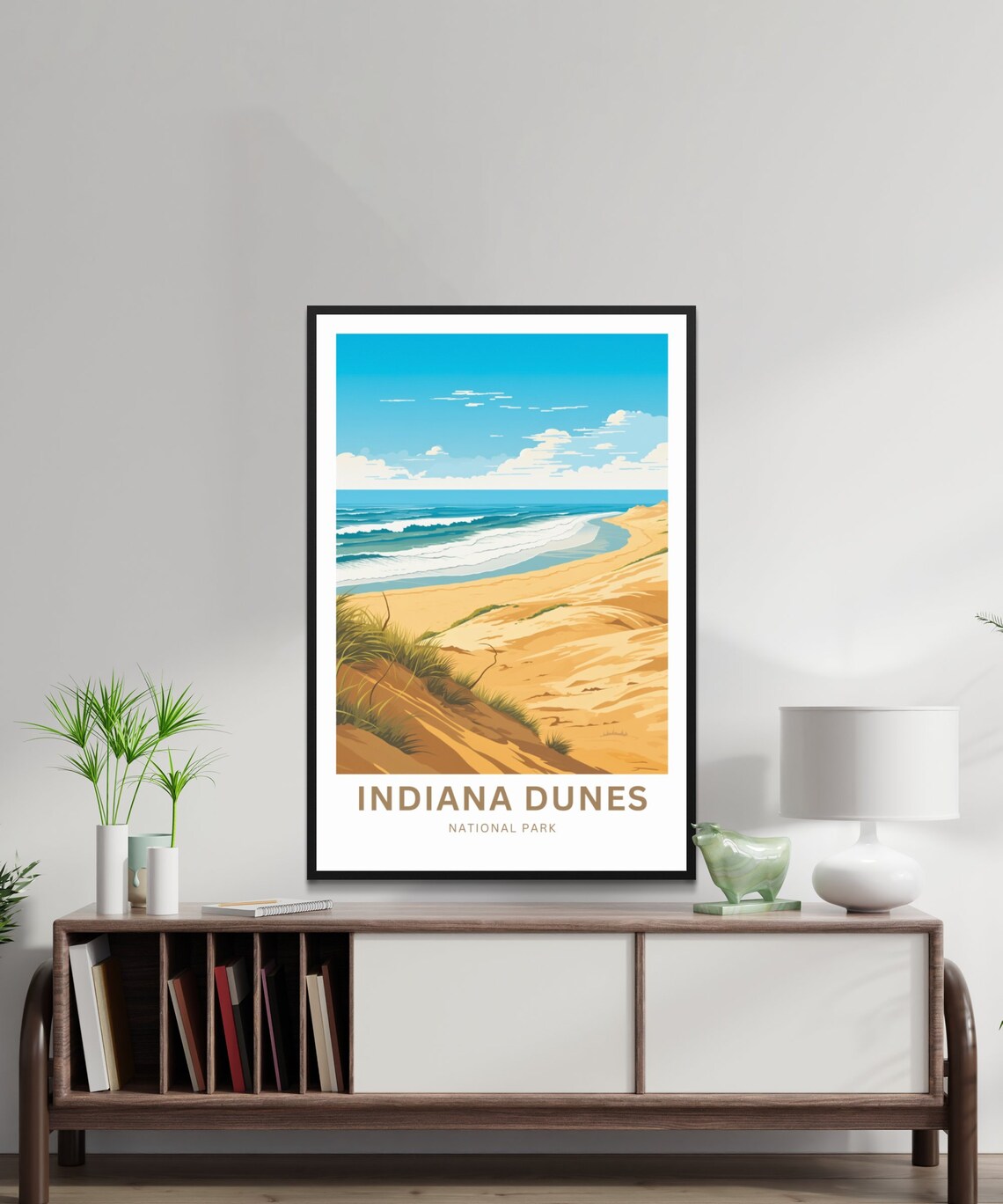 Indiana Dunes National Park Surf Dunes Lake Michigan Beach Travel Poster - Image 3