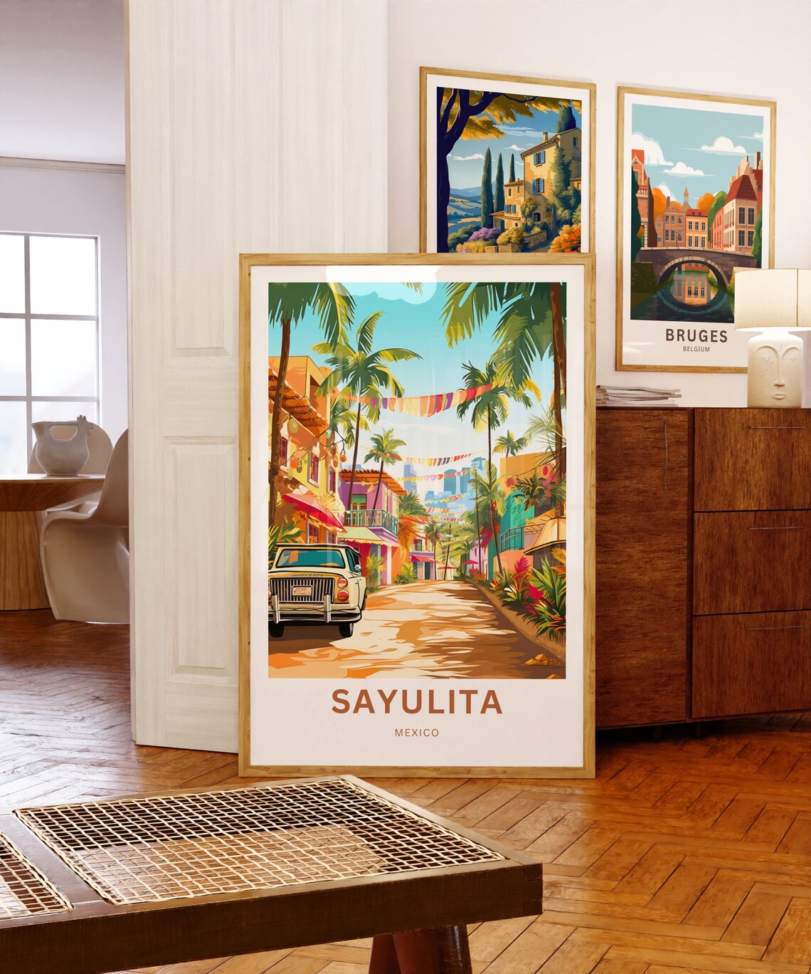 Sayulita Mexico Tropical Street Palms View Personalized Travel Poster - Image 5