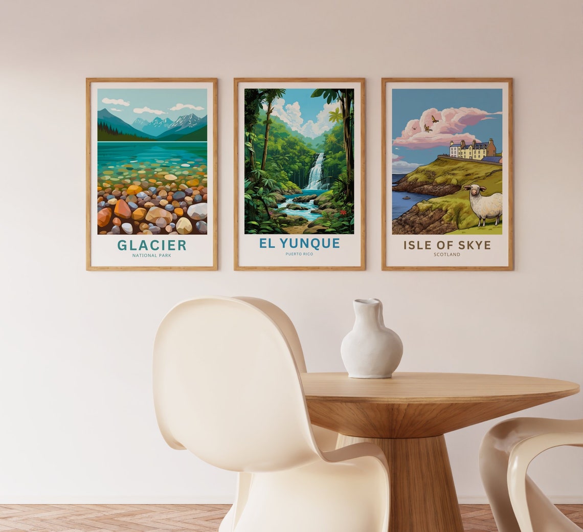 El Yunque Puerto Rico Rainforest Waterfall Travel Poster Artwork - Image 3