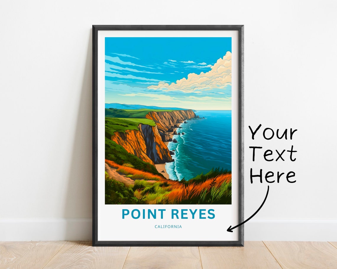 Personalized Point Reyes California Coastal Cliffs Travel Poster