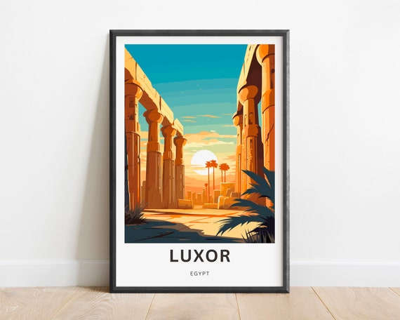 Luxor Travel Print Luxor Poster Egypt Wall Art Framed Present Gift Egypt Present