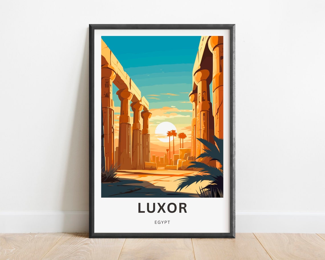 Luxor Travel Print Luxor Poster Egypt Wall Art Framed Present Gift Egypt Present