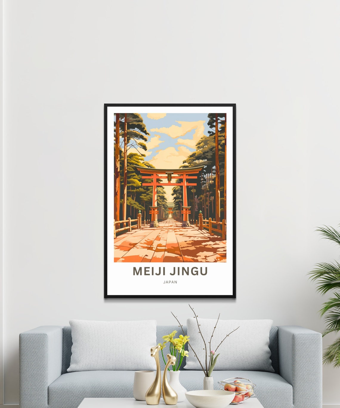 Meiji Jingu Japan Personalized Forest Torii Gate Path Travel Poster - Image 4