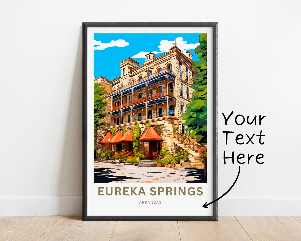 Eureka Springs Arkansas Historic Stone Hotel Personalized Poster