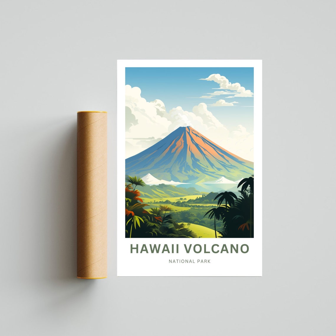 Personalized Hawaii Volcano National Park Illustrated Travel Poster - Image 4