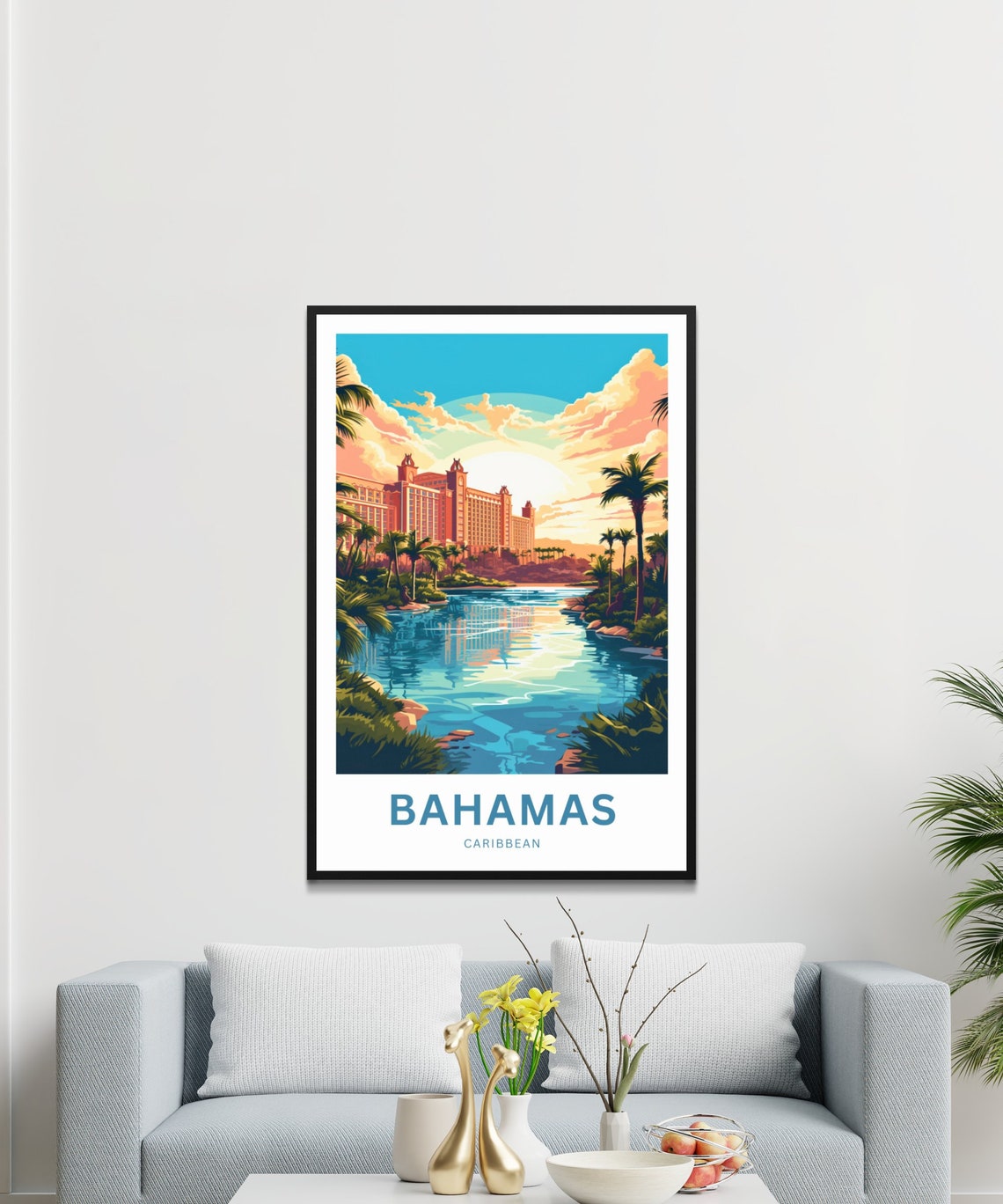 Bahamas Travel Print Bahamas Poster Caribbean Wall Art Framed Present Gift Caribbean Present - Image 3