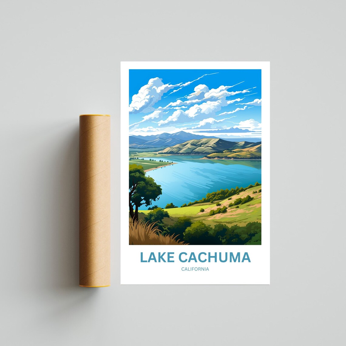 Personalized Lake Cachuma Travel Poster, California - Image 4