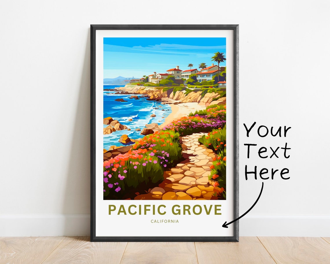 Pacific Grove California Flower Coastal Path Personalizable Poster