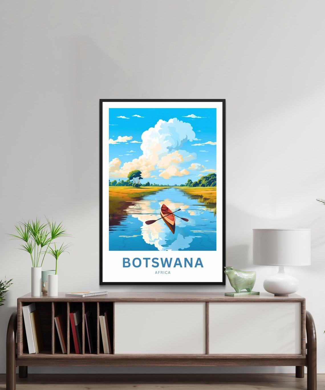 Personalized Botswana Travel Print Botswana Poster Africa Wall Art Framed Present Gift Africa Present - Image 2