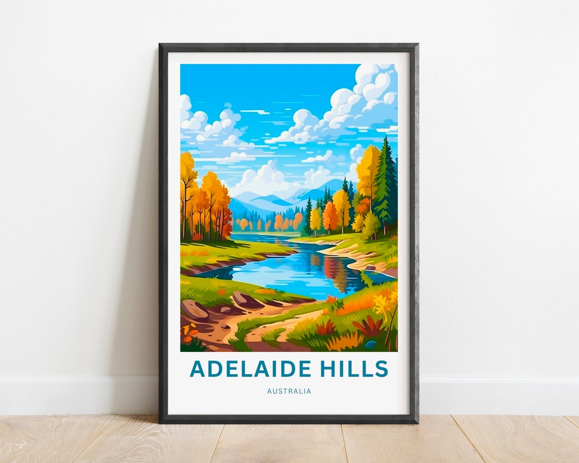 Adelaide Hills Australia Autumn River Forest Landscape Poster