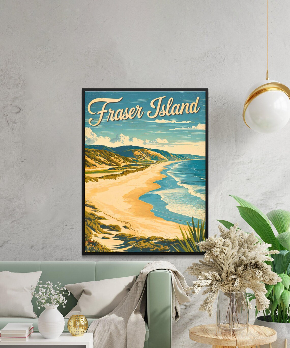 Fraser Island Australia Dune Coastline Vintage Travel Poster - Image 3