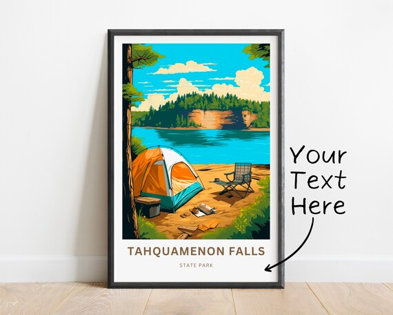 Tahquamenon Falls Camping Personalized State Park Travel Poster